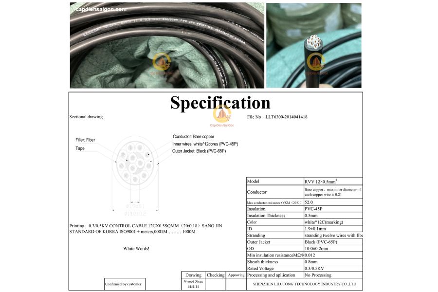 Cáp Điều Khiển Sangjin Không Lưới 12 Core x 0,5 mm² (Sangjin RVV 12x0,5mm²): Lựa Chọn Tối Ưu Cho Hệ Thống Điều Khiển Công Nghiệp Hiện Đại